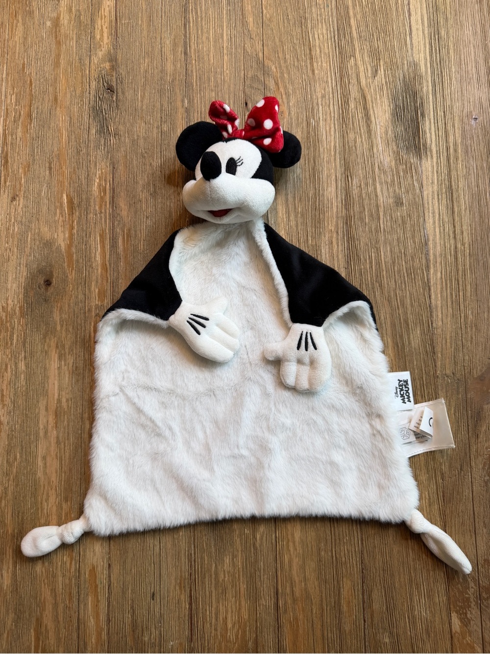 Pottery Barn Kids Minnie Mouse Plush Lovey - Red Bow, Black & White NWOT
